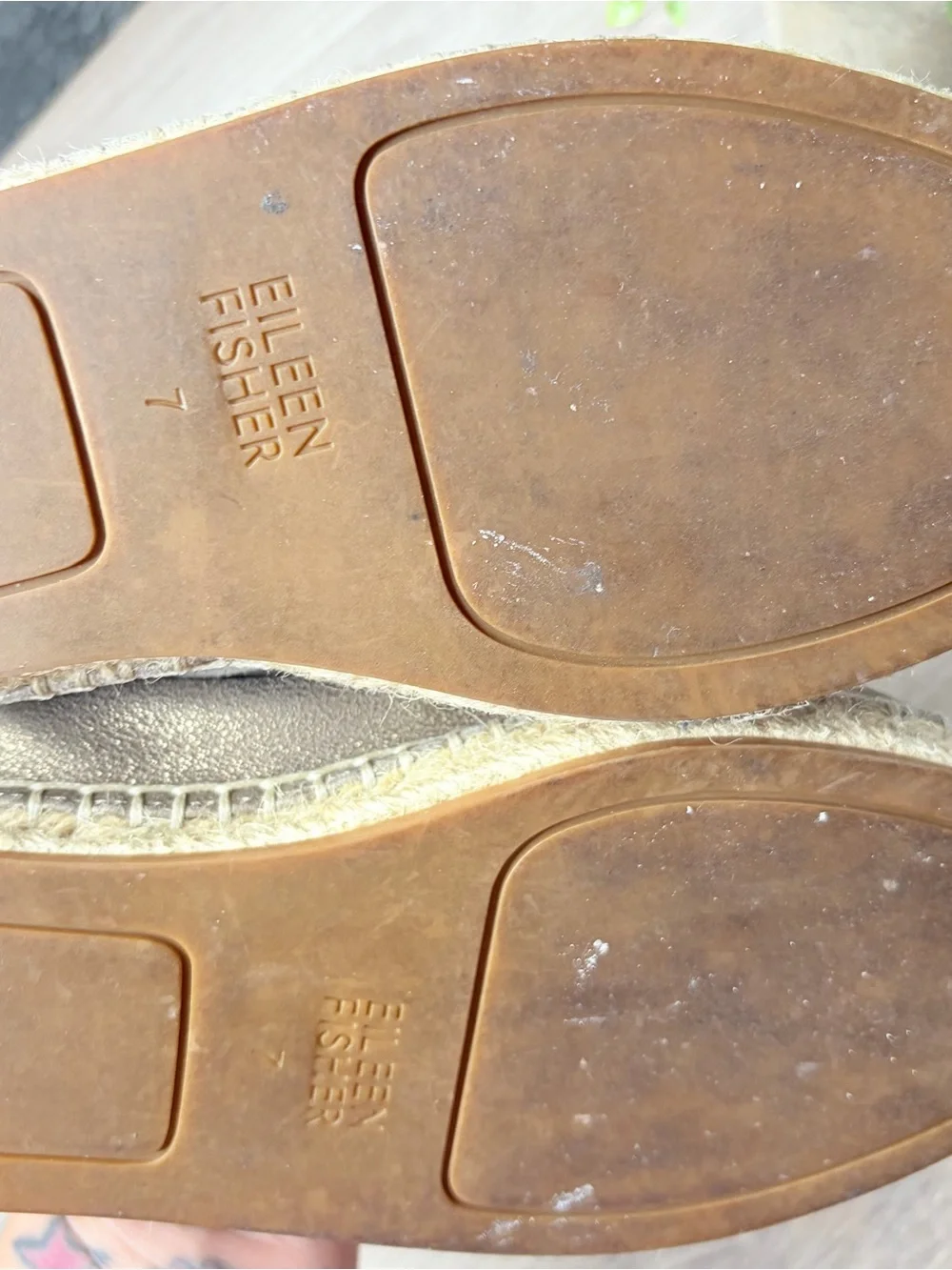 Eileen Fisher Bali Flats Espadrille Size 7 Women’s Metallic Casual